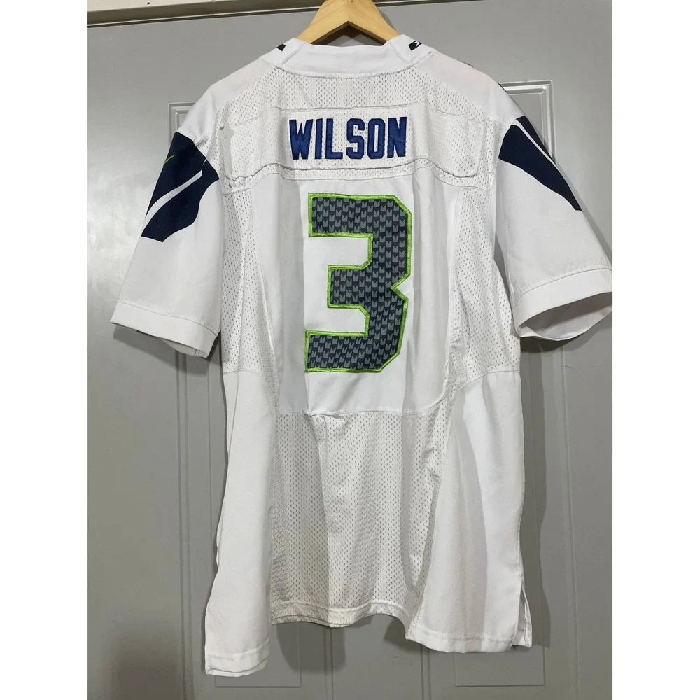 Nike Russell Wilson Seahawks Jersey‎ Mens 52 White Excellent NFL On Field 3